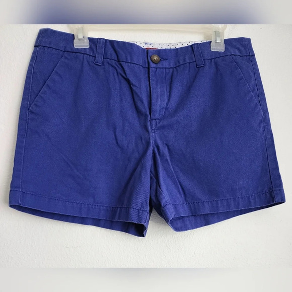 Merona Women's Blue Trouser Style Shorts Zip & Button Pockets Sz 10 - Picture 1 of 8